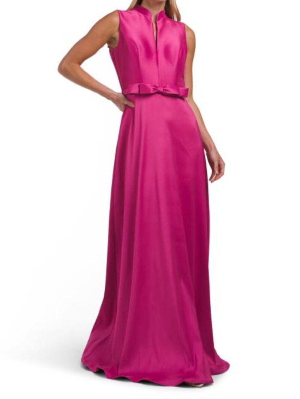 RENE BY RENE RUIZ Sleeveless Mikado Gown With Bow Waistband
